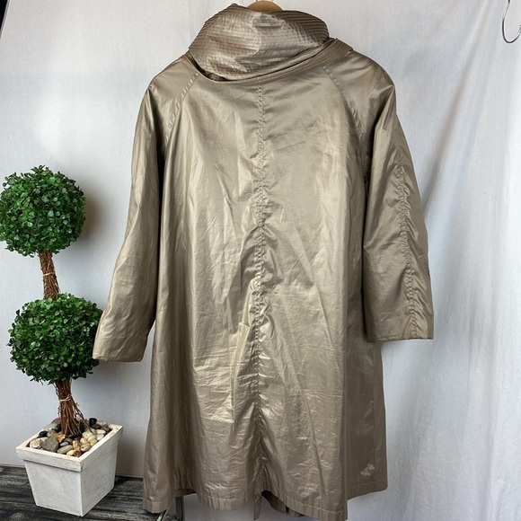 Fen Nelli Brown Tan Button Up Long Sleeve Trench Coat 10 - Picture 3 of 6